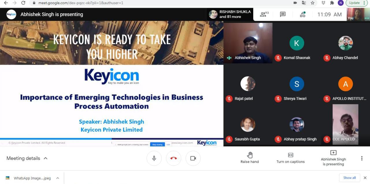 Webinar on “Importance of Emerging Technologies in Business Process Automation” By Keyicon Pvt. Ltd.